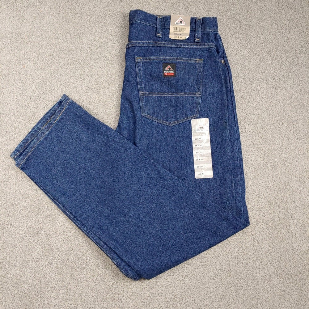 Bulwark Jeans - Men 37x32 Blue Flame Resistant FR CAT2 PEJ4DW1 Workwear Pants